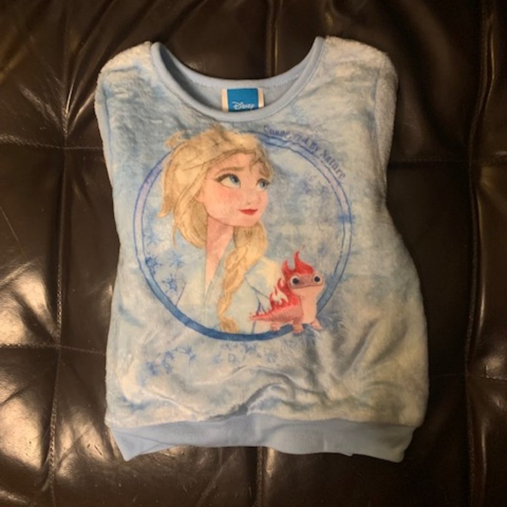 DISNEY FROZEN ELSA GIRLS FLEECE SWEATER SZ 5